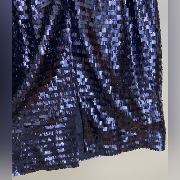 NWT Eliza J Square Neck Sequin Sheath Dress Navy Blue Size 14 - Picture 6 of 8